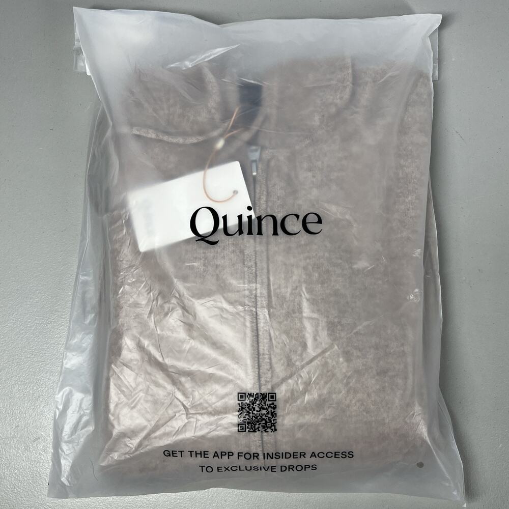 Quince Mongolian Cashmere Full Zip Hoodie Womens M Oatmeal Sweater Quiet Luxury - Picture 7 of 7